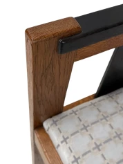 1920s Art Deco Modernist Stool by Jan Brunott, Oak & Velvet